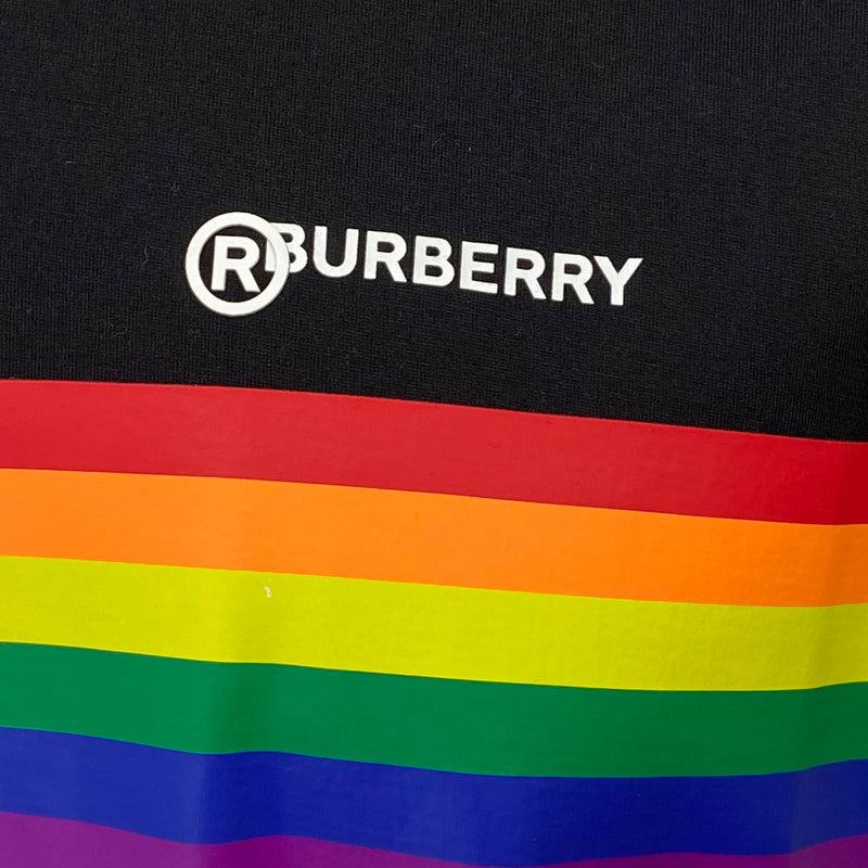 Burberry men's oversized black and white rainbow and logo cotton t-shirt