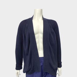 Maison Margiela men's loose-fit navy wool buttonless cardigan