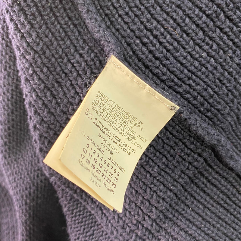 Maison Margiela men's loose-fit navy wool buttonless cardigan