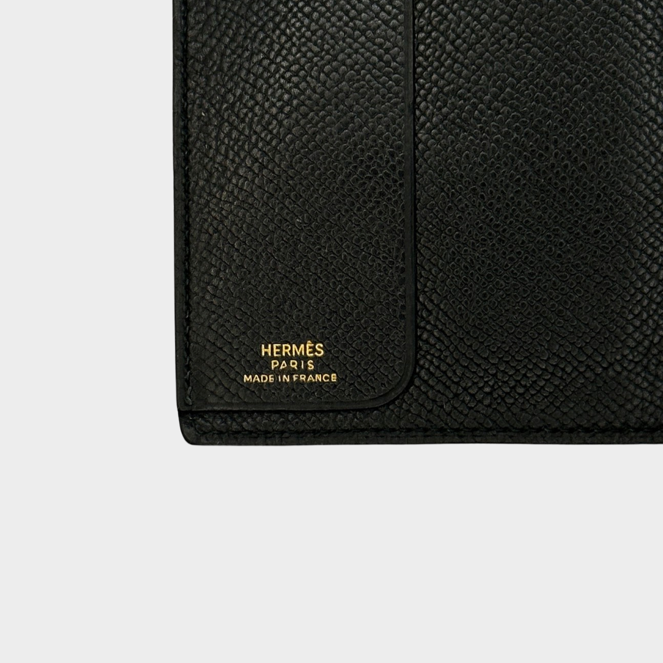 Hermes Black Box Leather Large Portfolio Document Holder w/ Back