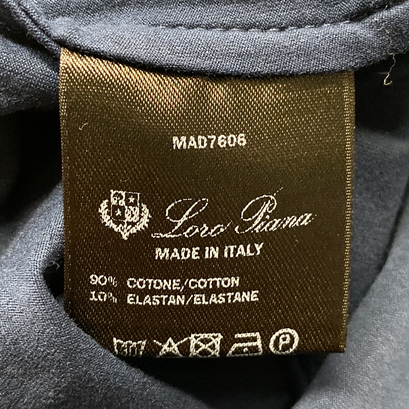 Loro Piana women's navy cotton polo top