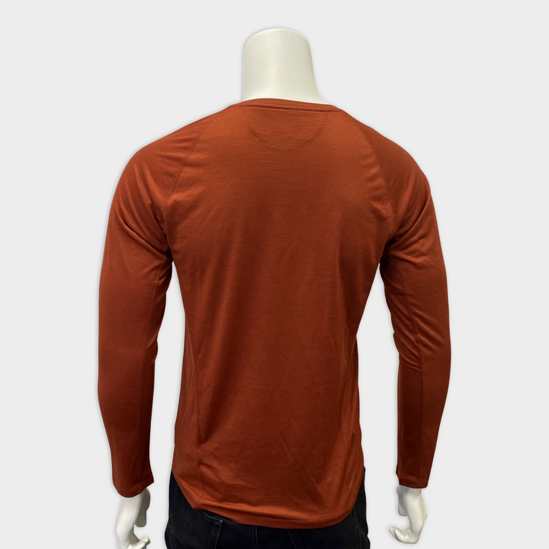 Loro Piana Men's Burnt Orange Wool Long-Sleeve Shirt