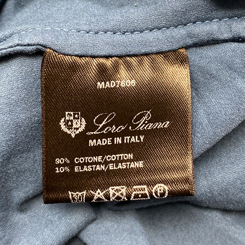 Loro Piana women's blue cotton polo top