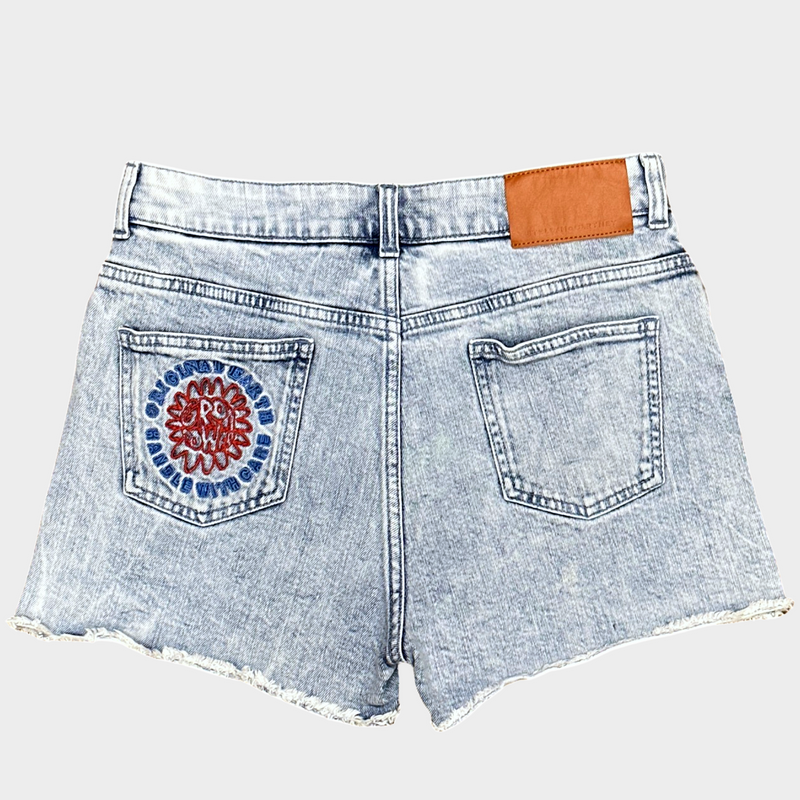 STELLA MCCARTNEY women's light blue denim mini shorts