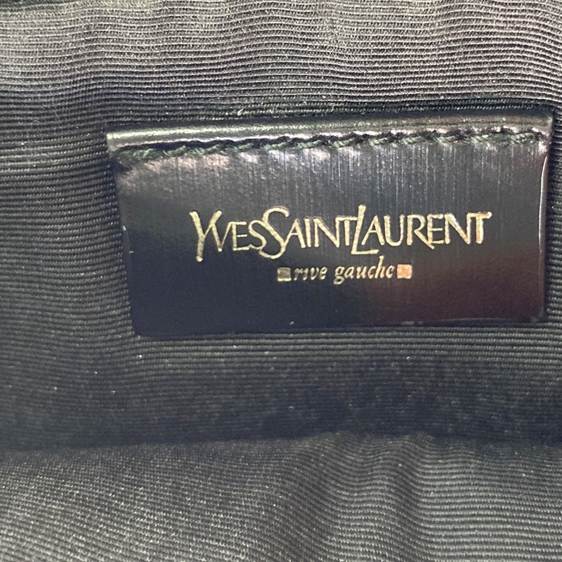 Yves Saint Laurent 'Rive Gauche' women's black patent leather envelope clutch handbag
