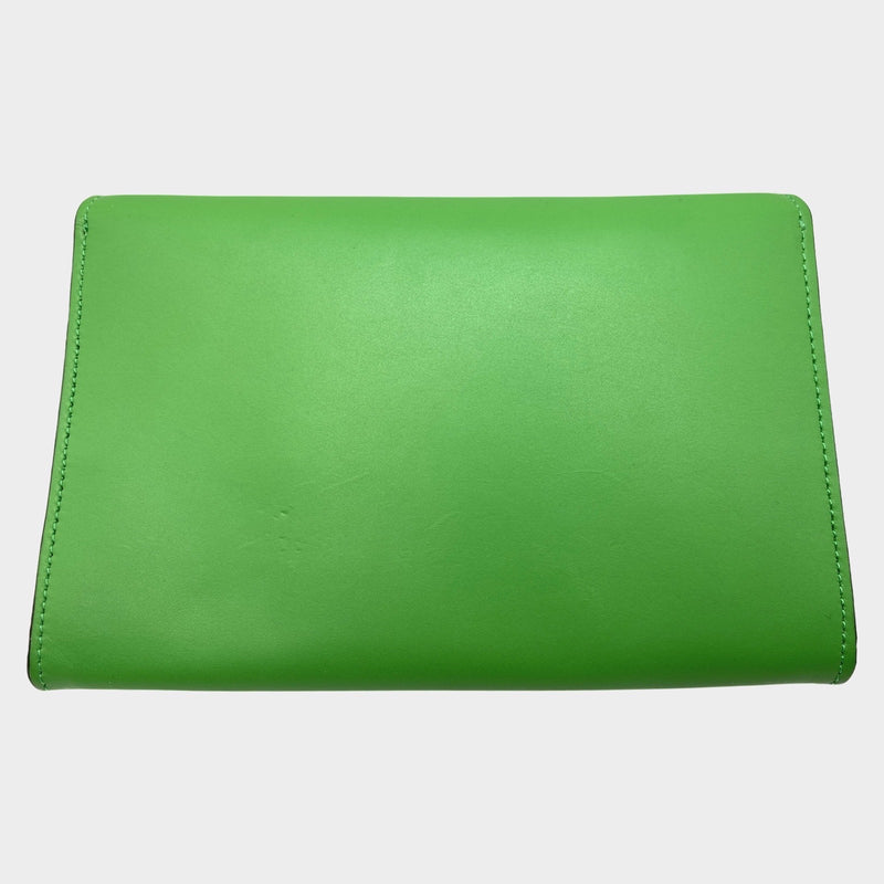 Giorgio Armani women's green leather wallet on chain handbag