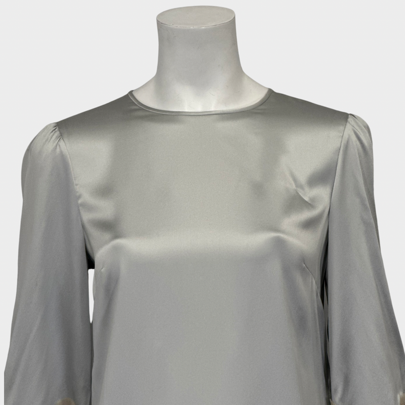 DOLCE&GABBANA women's grey and nude silk blouse