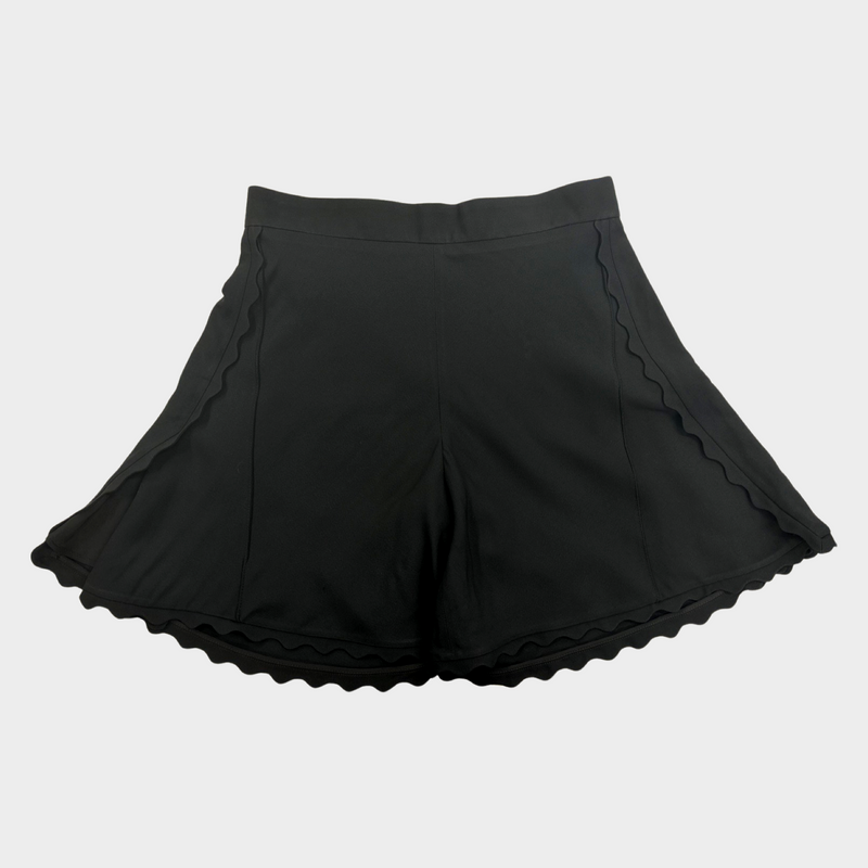 CHLOÉ women's black viscose wide-leg shorts with slits on  the sides