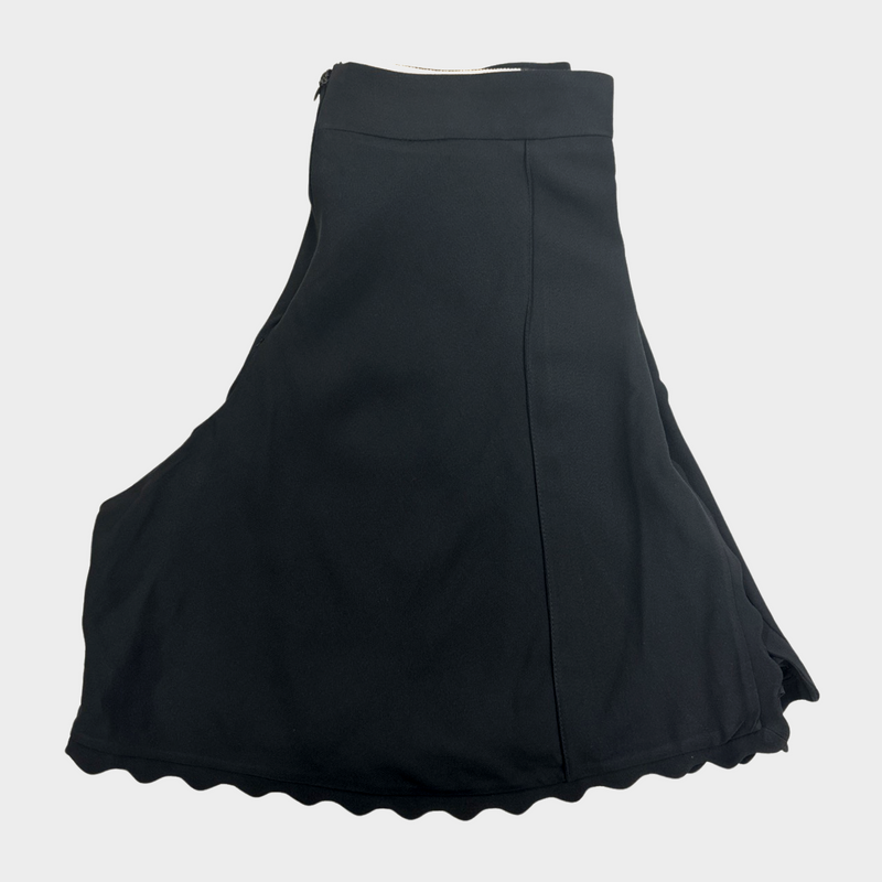 CHLOÉ women's black viscose wide-leg shorts with slits on  the sides