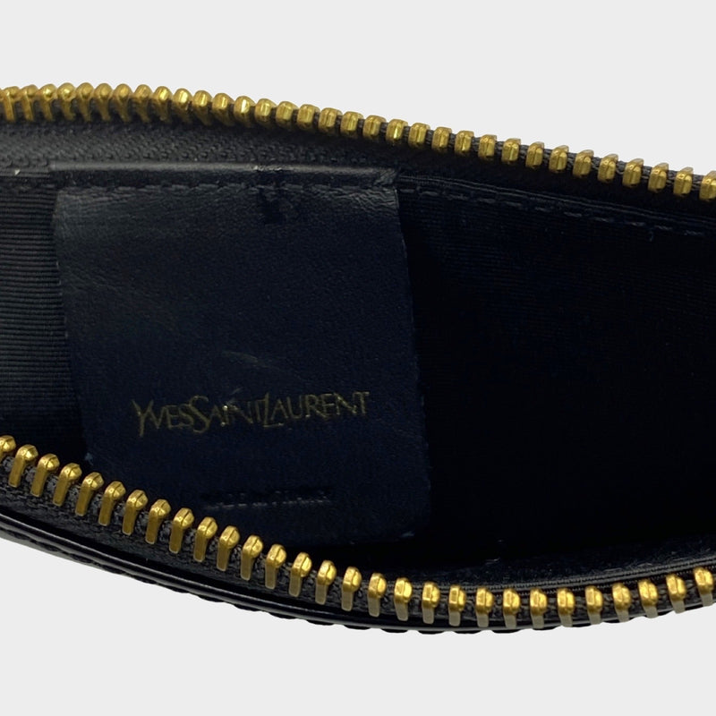 Yves Saint Laurent 'Rive Gauche' women's black patent leather envelope clutch