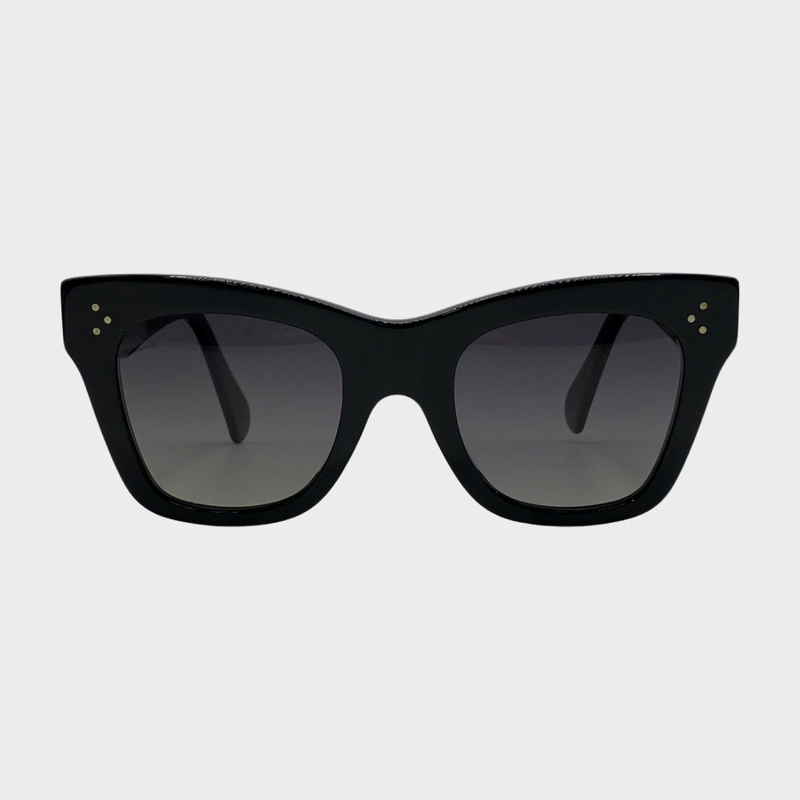 Celine women's square black acrylic sunglasses