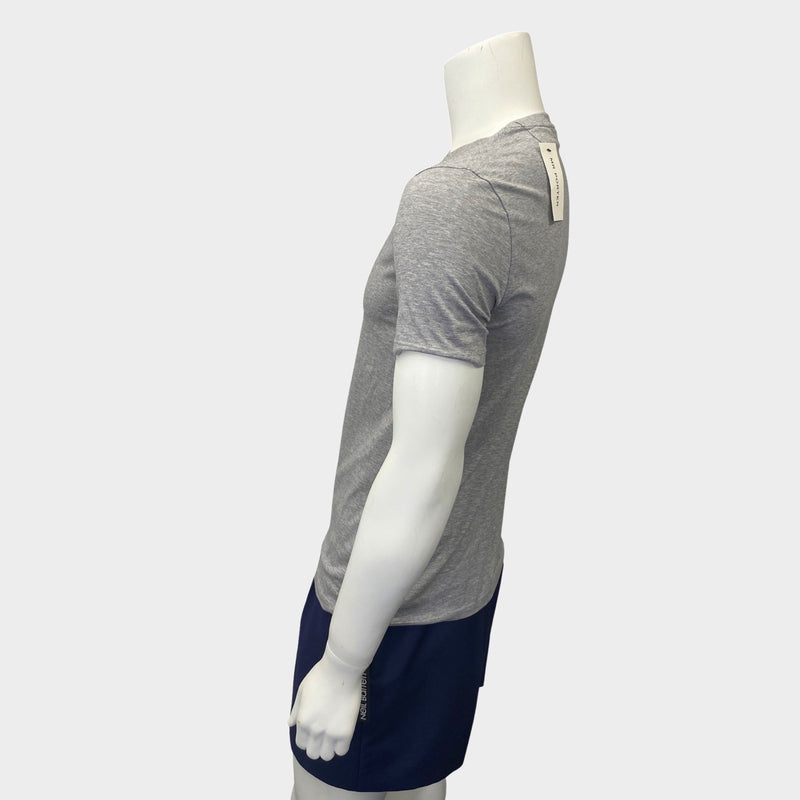 Neil Barrett men's grey cotton T-shirt with thunder-bolt print