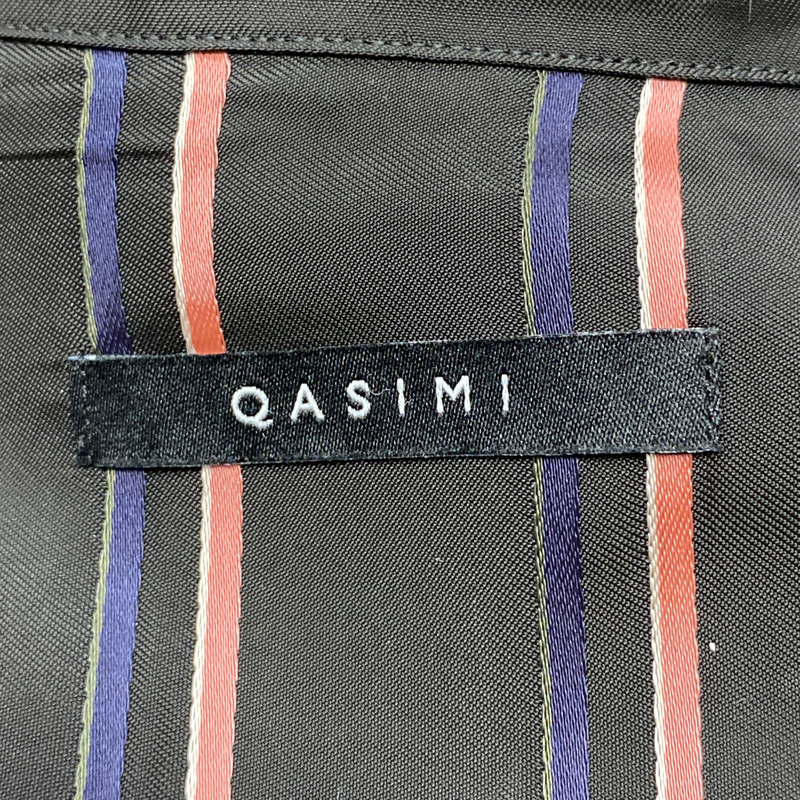 Qasimi men's brown and pink striped shirt with ribbon detail