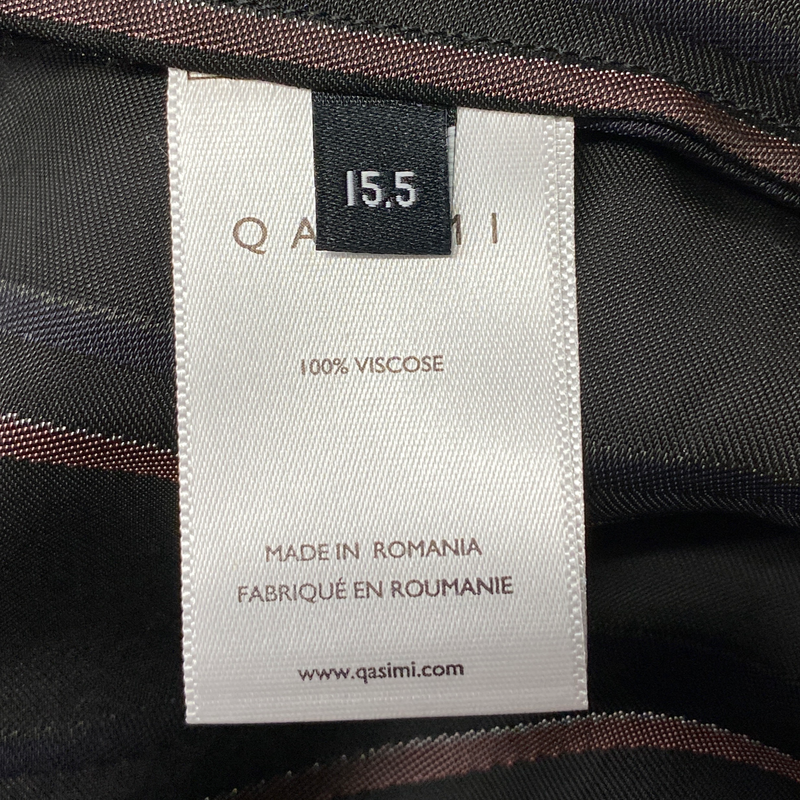 Qasimi men's brown and pink striped shirt with ribbon detail