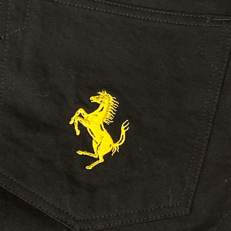 Ferrari men's black denim jeans with logo