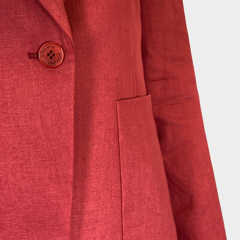 Altuzarra women's red linen fitted blazer