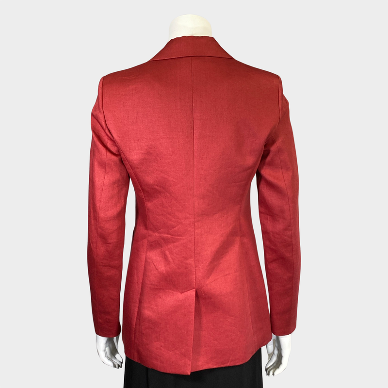 Altuzarra women's red linen fitted blazer