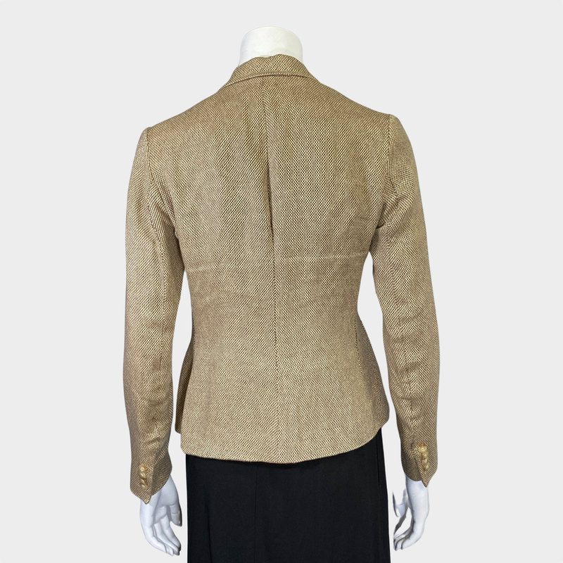 Ralph Lauren women's brown and beige checked linen jacket