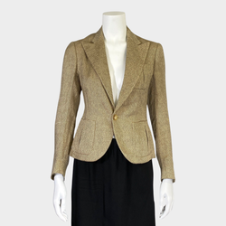 Ralph Lauren women's brown and beige checked linen jacket
