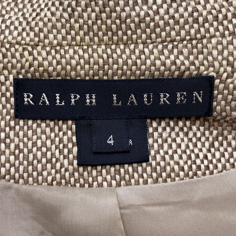Ralph Lauren women's brown and beige checked linen jacket