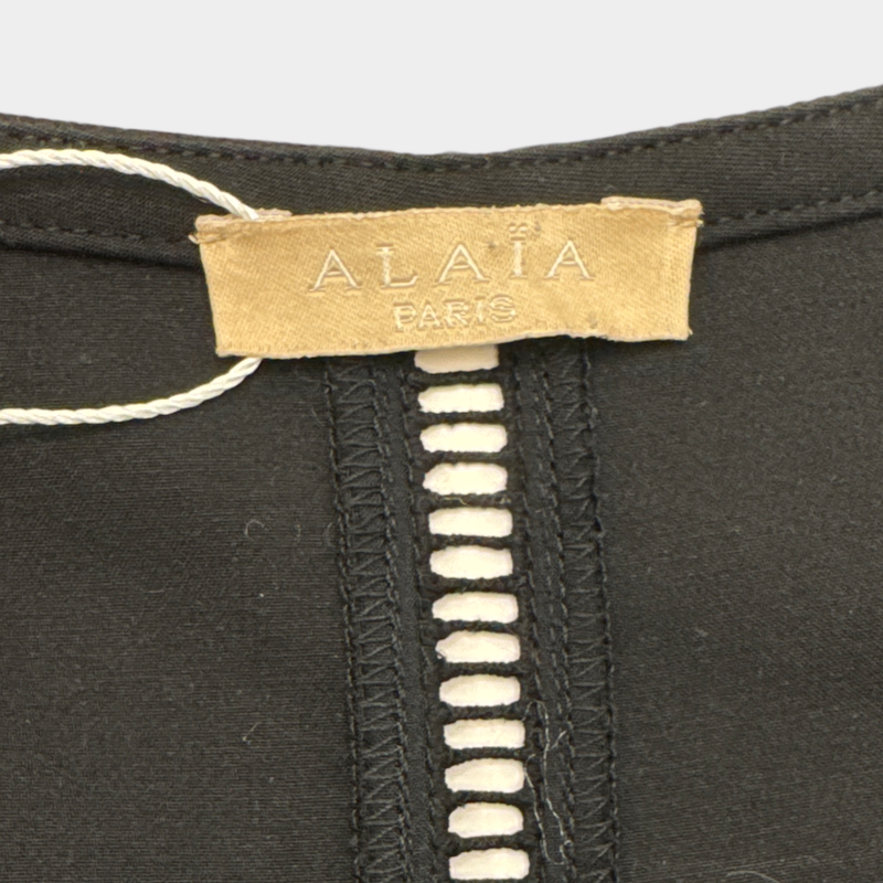 Alaia Black Fitted Cotton Mini Dress