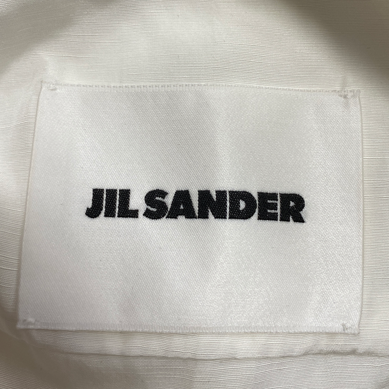 Jil Sander white cotton v-neck maxi dress with belt