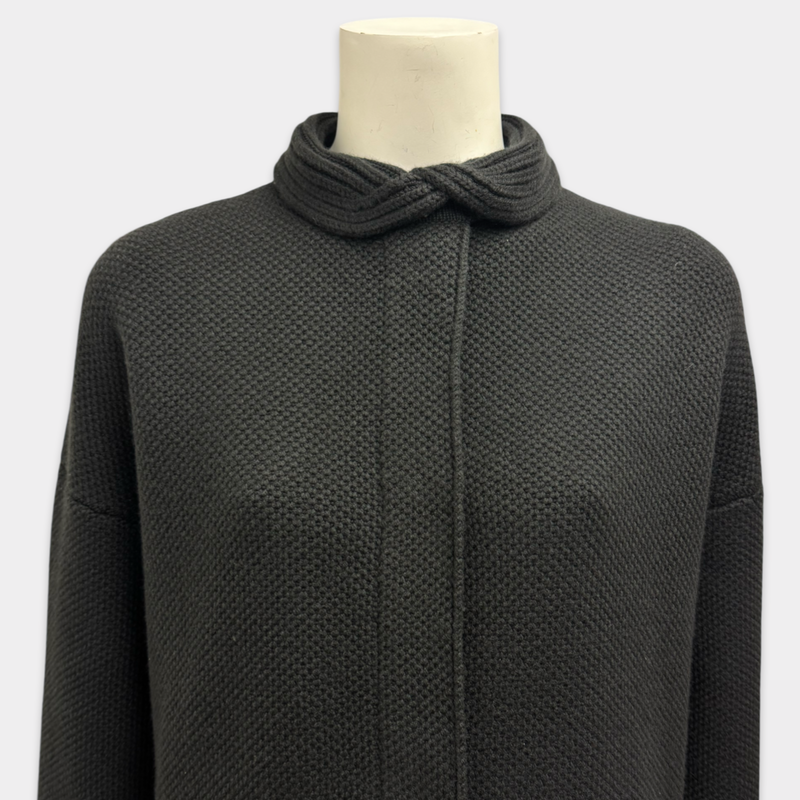 Loro Piana Women's Grey Knit Cashmere Coat