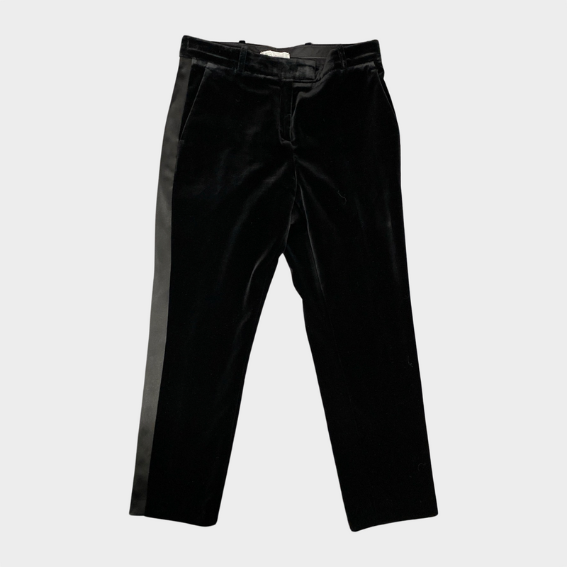 Racil women's black cotton velvet trousers