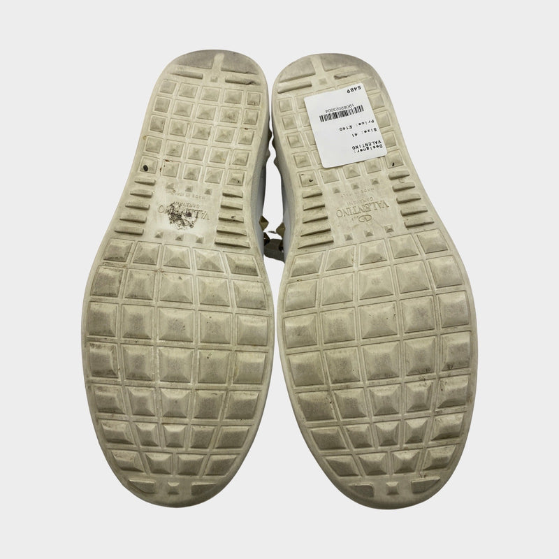 Valentino women's white leather rockstud sneakers