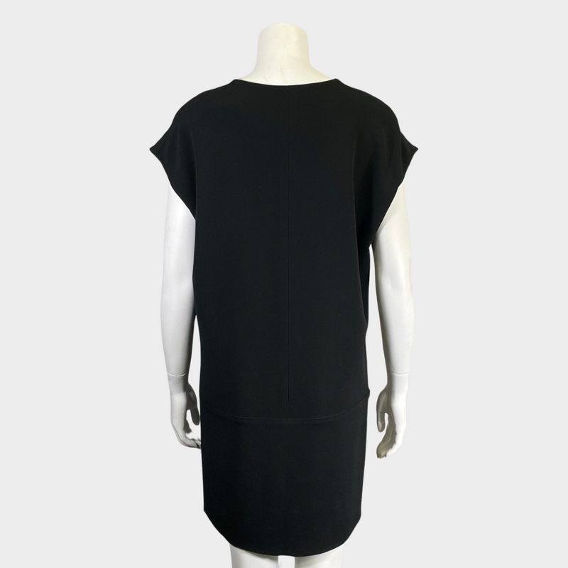 Celine black mini dress with gold hardware and pockets