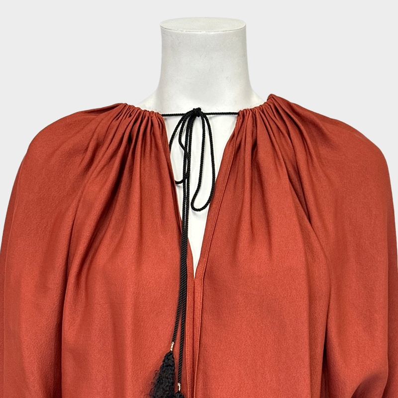 LANVIN women's terracotta viscose oversized blouse