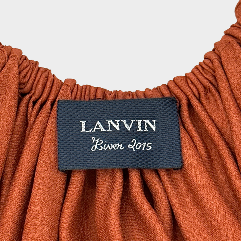 LANVIN women's terracotta viscose oversized blouse