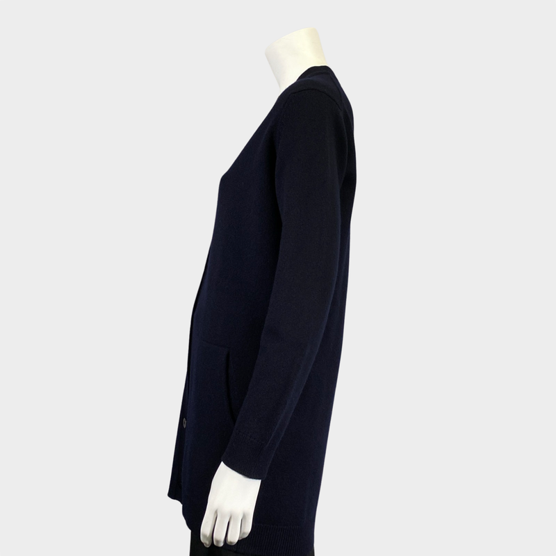 Hermes women's navy long cashmere cardigan