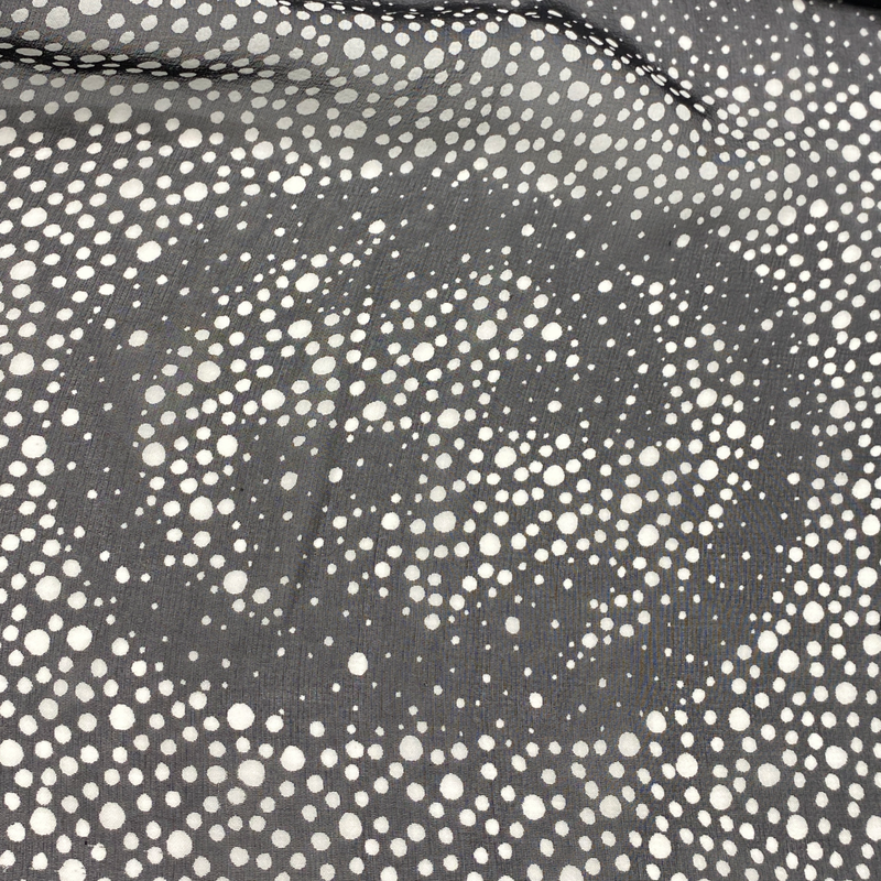 Gucci black and white dotted silk sheer scarf