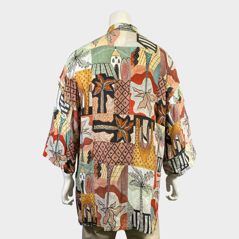 Handred Rio de Janeiro men's multicoloured patchwork linen shirt