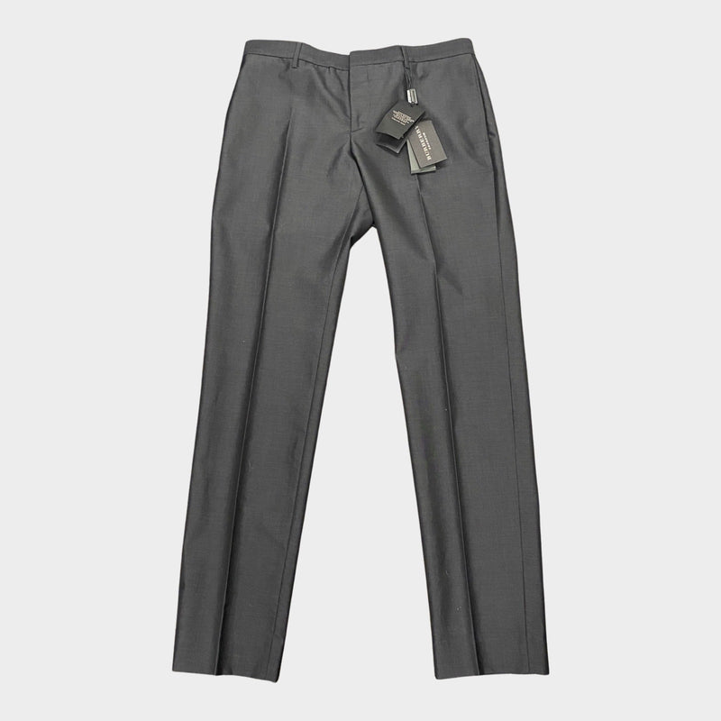 Burberry Prosum men's charcoal grey wool blend smart trousers