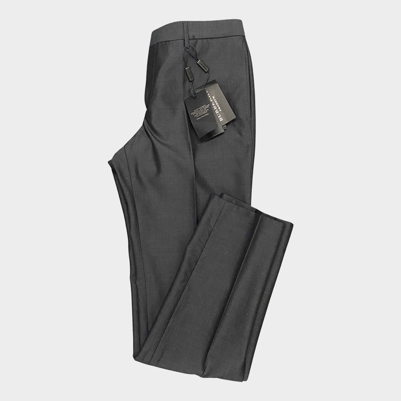 Burberry Prosum men's charcoal grey wool blend smart trousers