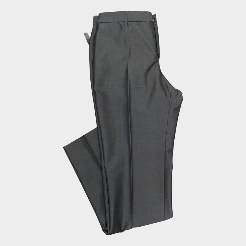 Burberry Prosum men's charcoal grey wool blend smart trousers