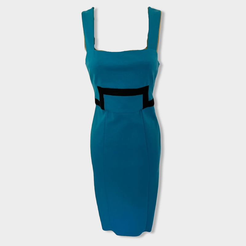Diane Von Furstenberg Teal Blue Stretch Pencil Dress