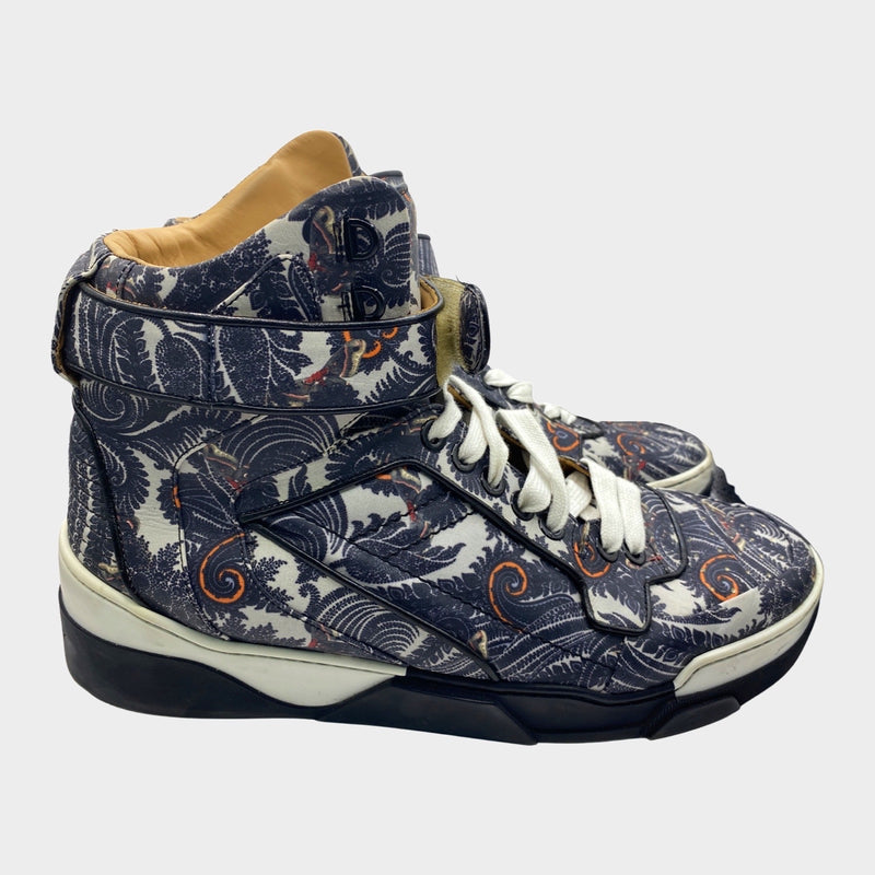 Givenchy men's paisley print leather high-top Tyson sneakers