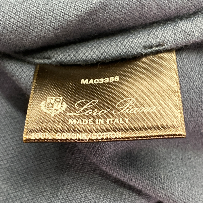 Loro Piana men's navy cotton polo top