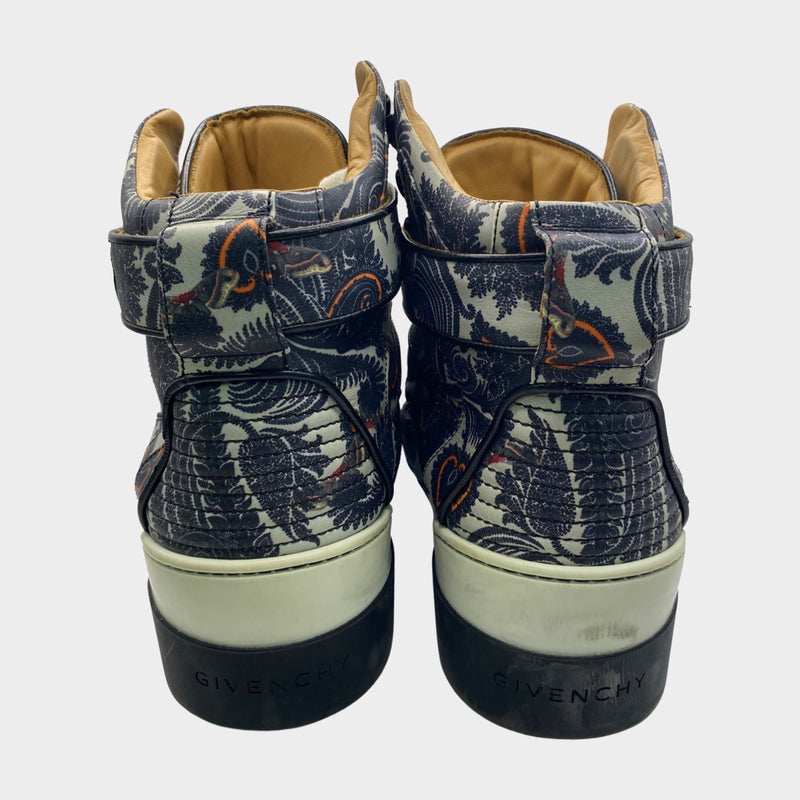 Givenchy men's paisley print leather high-top Tyson sneakers