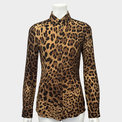 DOLCE&GABBANA women's animal print silk shirt
