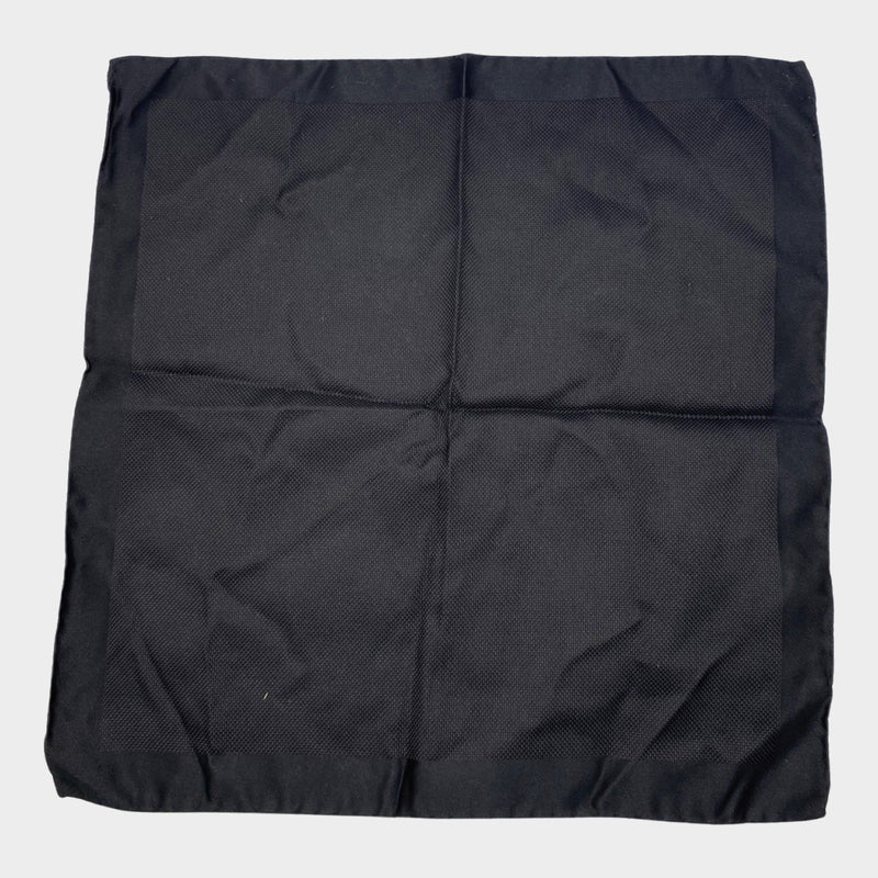 Alexander Mcqueen men's black silk pocket square
