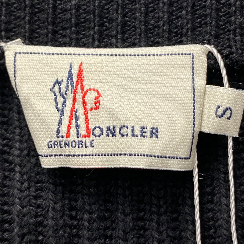 Moncler women's black wool ski zip jumper