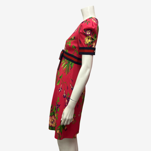 Gucci Fuchsia Pink Floral Dress With Bow Detail – Loop Generation