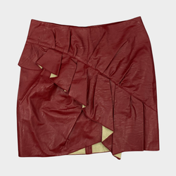 Isabel Marant Etoile red faux leather mini skirt