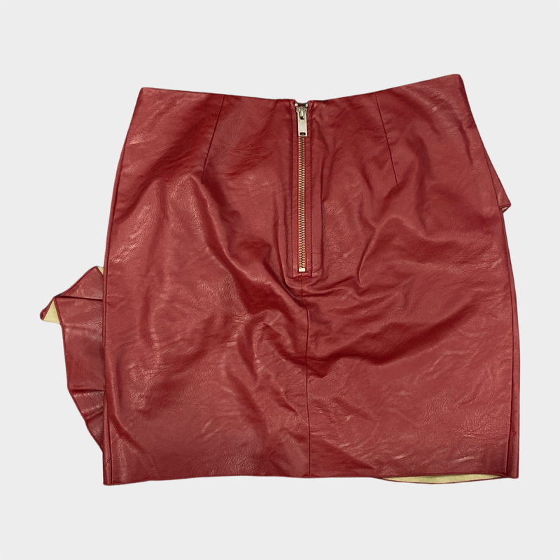 Isabel Marant Etoile red faux leather mini skirt