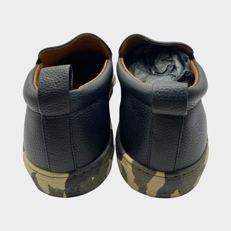 Bally men's khaki 'herald boom' grained leather camo-sole sneaker