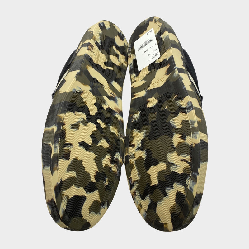 Bally men's khaki 'herald boom' grained leather camo-sole sneaker